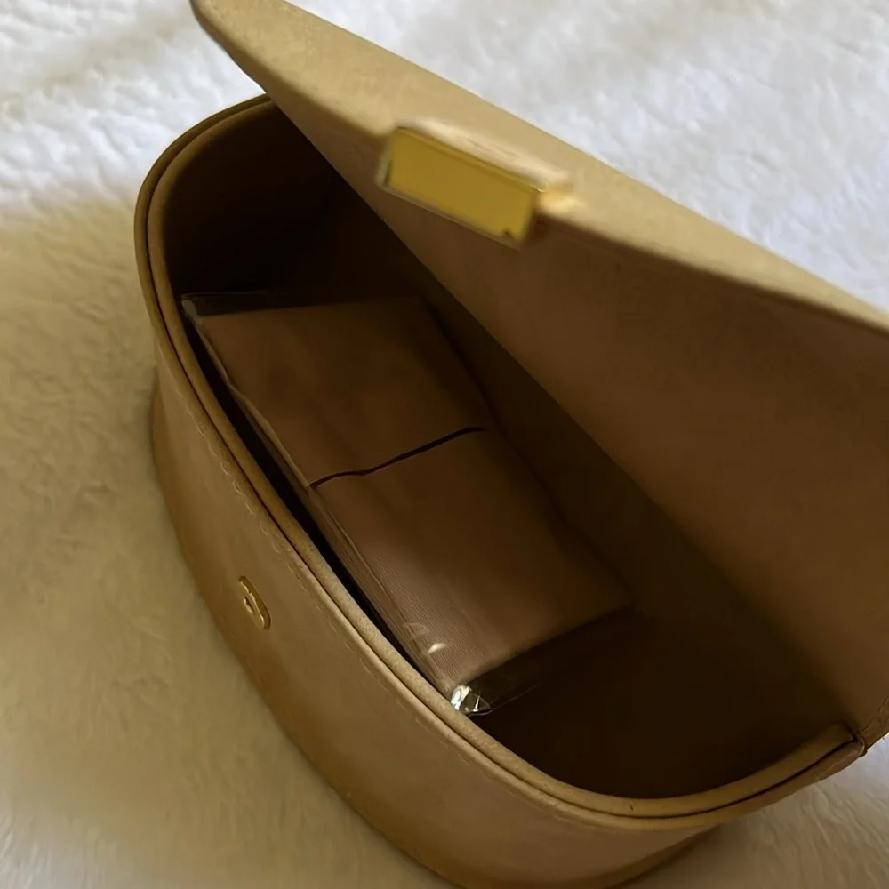 Chloé empty glasses sunglasses case leather suede stitching
